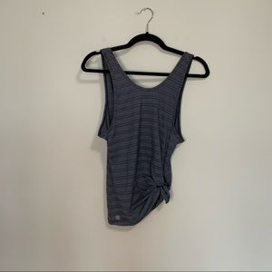 Athleta Max Out Tank Side Tie Navy Striped XXS